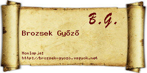 Brozsek Győző névjegykártya